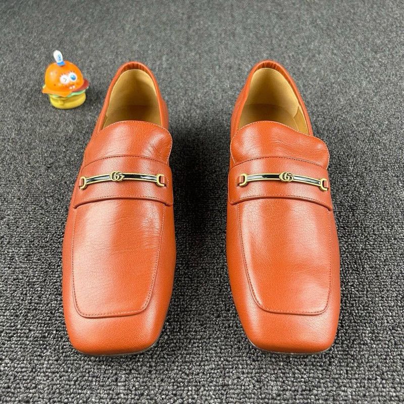 Gucci Gucci Leather Loafers with Metal Logo Buckle 0079 Size US 8 / EU 41 - 2 Thumbnail
