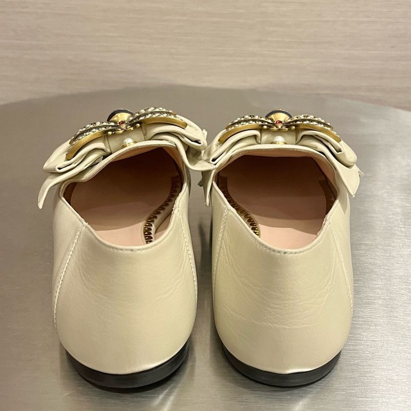Gucci Gucci Ladies Ballet Flats with Pearl Accents 0079 Size US 5.5 / EU 38 - 5 Thumbnail