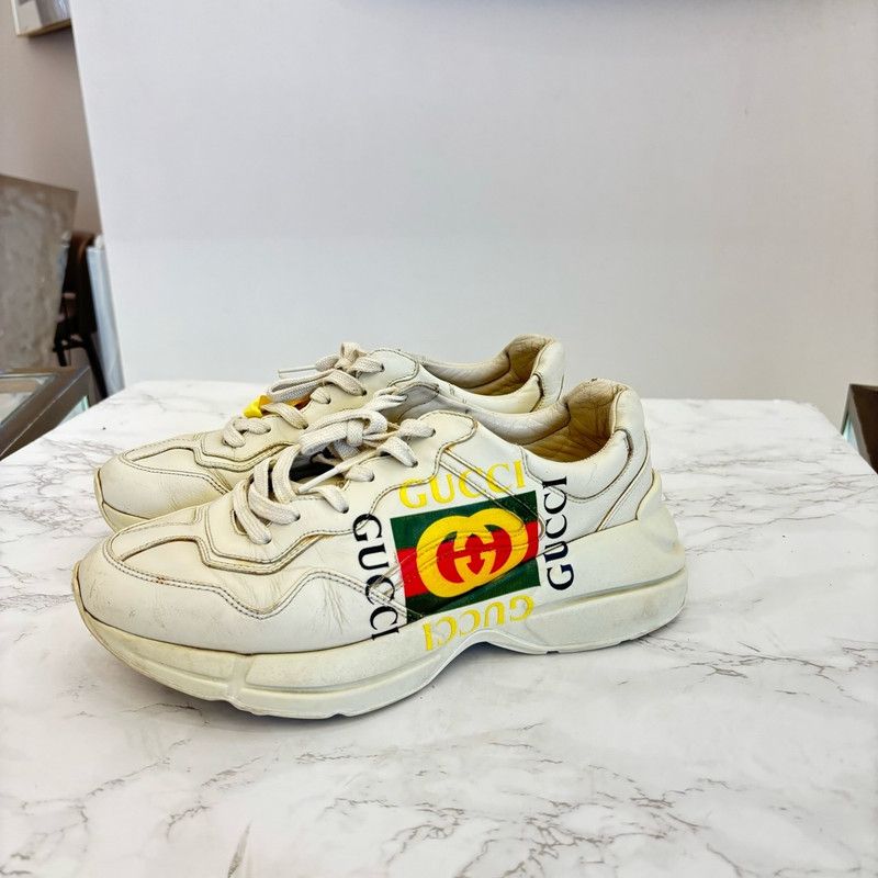 Gucci Gucci Rhyton Classic Logo Low-Top Sneakers 0079 Size US 8.5 / EU 41-42 - 3 Thumbnail