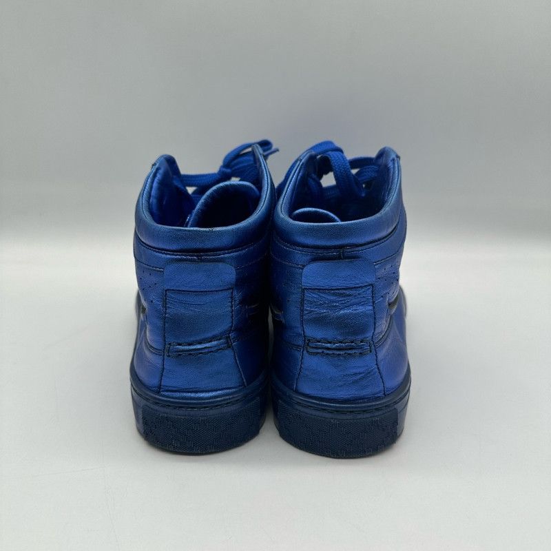 Gucci Gucci Blue Leather High-Top Sneakers for Men 0079 Size US 8 / EU 41 - 3 Thumbnail