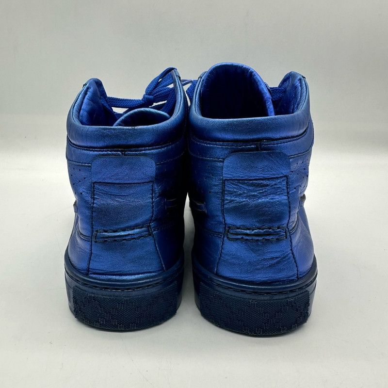 Gucci Gucci Blue Leather High-Top Sneakers for Men 0079 Size US 8 / EU 41 - 9 Thumbnail
