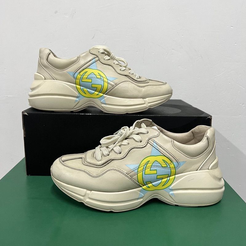 Gucci Gucci Rhyton Leather Star Print Sneakers for Men 0079 Size US 6.5 / EU 39-40 - 9 Thumbnail