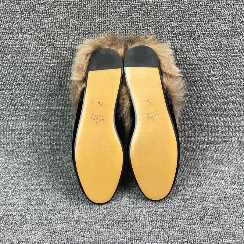 Gucci Gucci Black Fur-Lined Mule Slippers 0079 Size US 5.5 / EU 38 - 4 Thumbnail