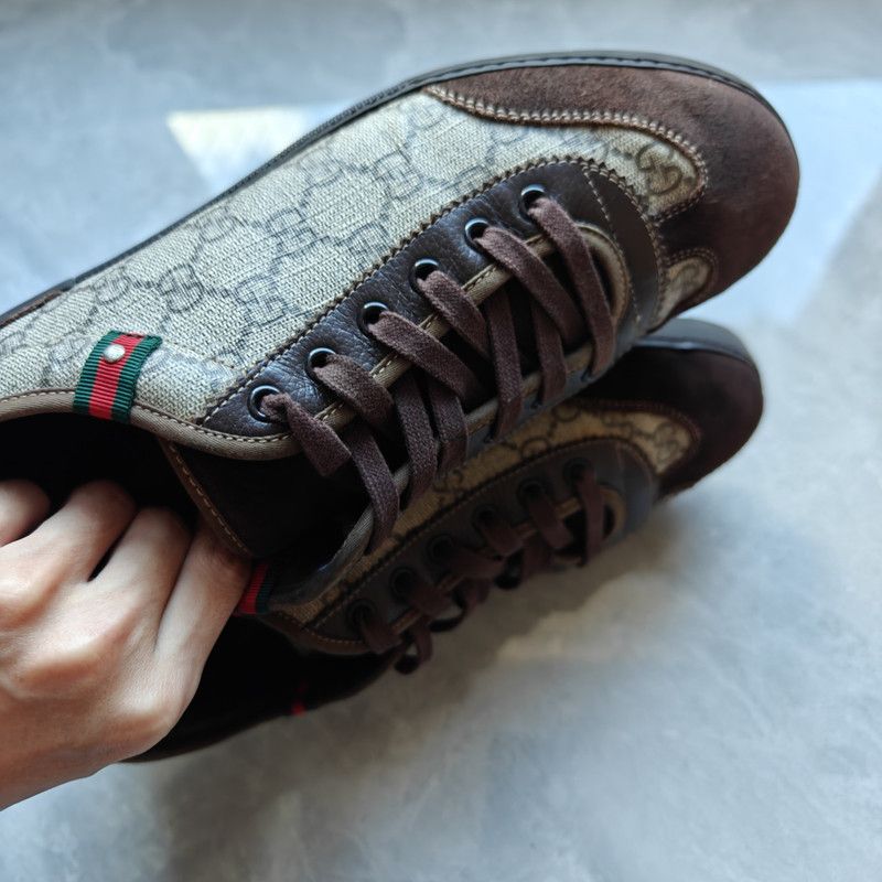 Gucci Gucci GG Suede Casual Sneakers in Dark Beige 0079 Size US 9.5 / EU 42-43 - 9 Thumbnail