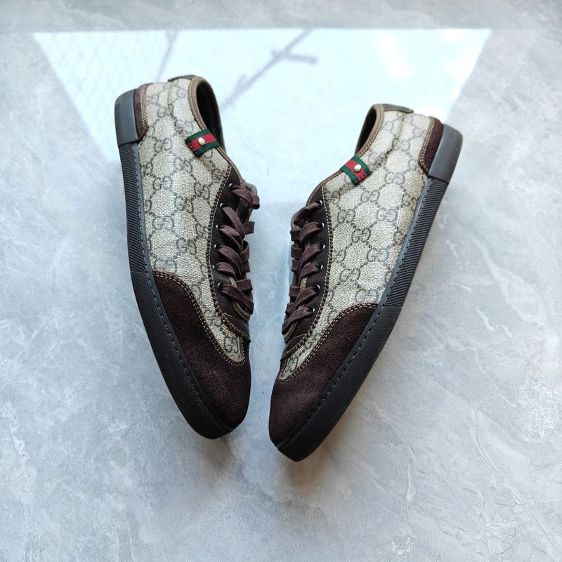 Gucci Gucci GG Suede Casual Sneakers in Dark Beige 0079 Size US 9.5 / EU 42-43 - 10 Thumbnail