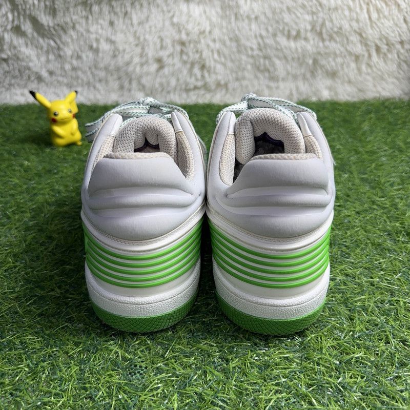 Gucci Gucci Low-Top Lace-Up Sneakers in White Green 0079 Size US 8 / EU 41 - 3 Thumbnail