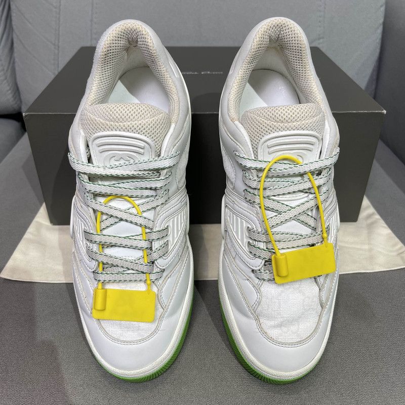 Gucci Gucci Low-Top Fashion Sneakers in White and Green 0079 Size US 6.5 / EU 39-40 - 2 Thumbnail