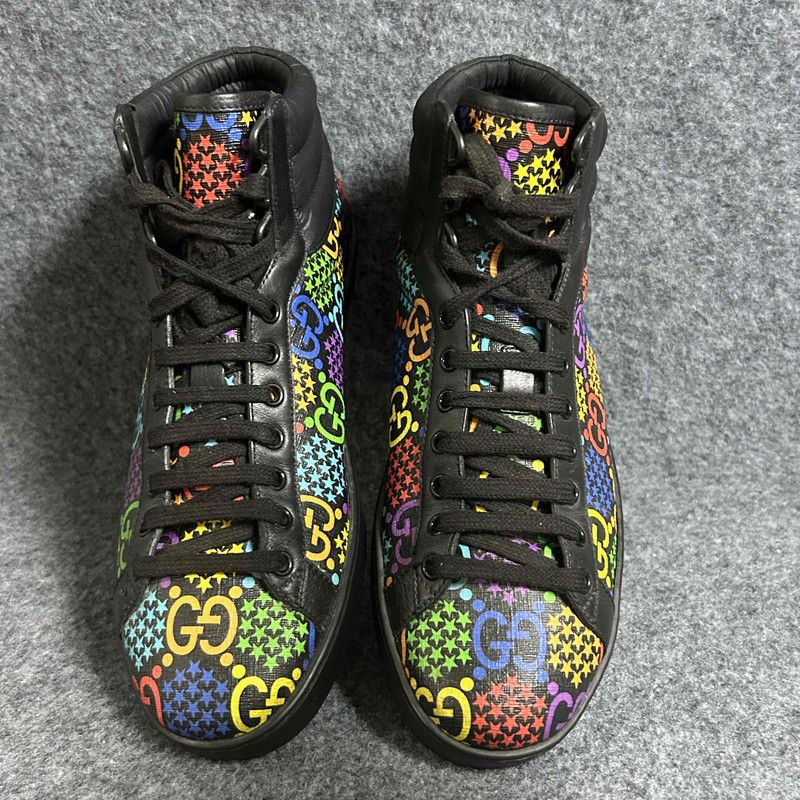 Gucci Gucci Ace Psychedelic High-Top Sneakers 0079 Size US 8.5 / EU 41-42 - 2 Thumbnail