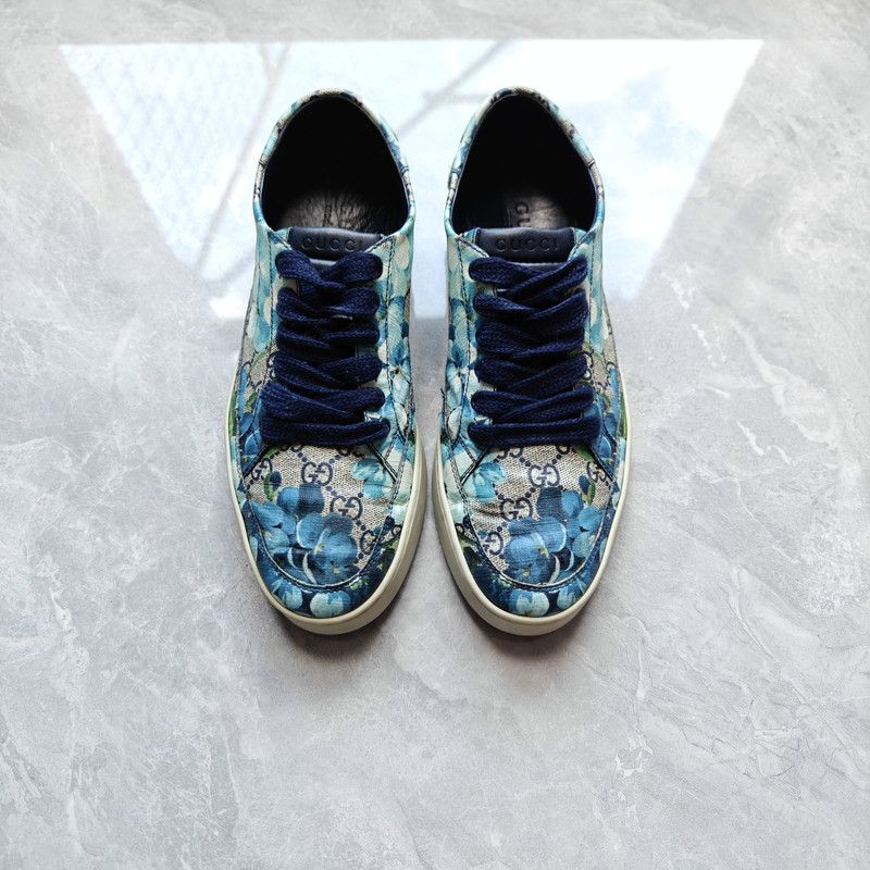 Gucci Gucci Blue Floral Casual Sneakers 0079 Size US 9 / EU 42 - 2 Thumbnail