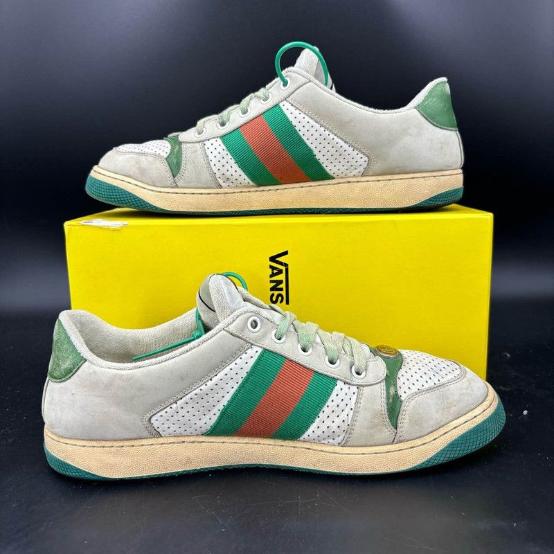 Gucci Gucci Screener Vintage Leather Sneakers for Men 0079 Size US 10.5 / EU 43-44 - 7 Thumbnail