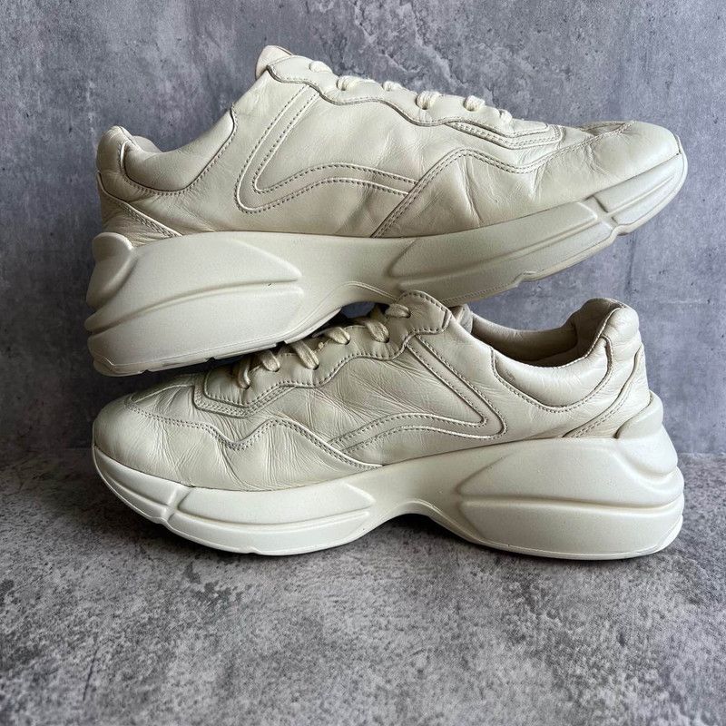 Gucci Gucci Rhyton Logo Dad Sneakers in Ivory White 0079 Size US 8 / EU 41 - 6 Thumbnail
