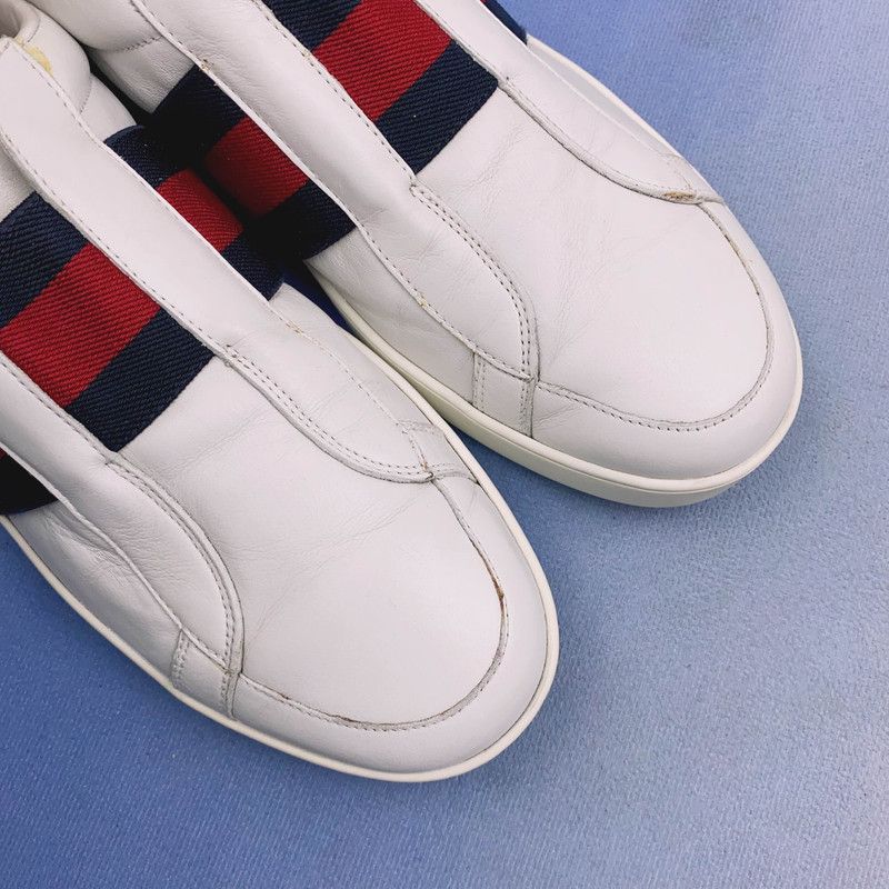 Gucci Gucci Stylish White Sneakers with Stripes 0079 Size US 9.5 / EU 42-43 - 8 Thumbnail