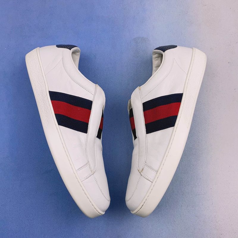 Gucci Gucci Stylish White Sneakers with Stripes 0079 Size US 9.5 / EU 42-43 - 6 Thumbnail