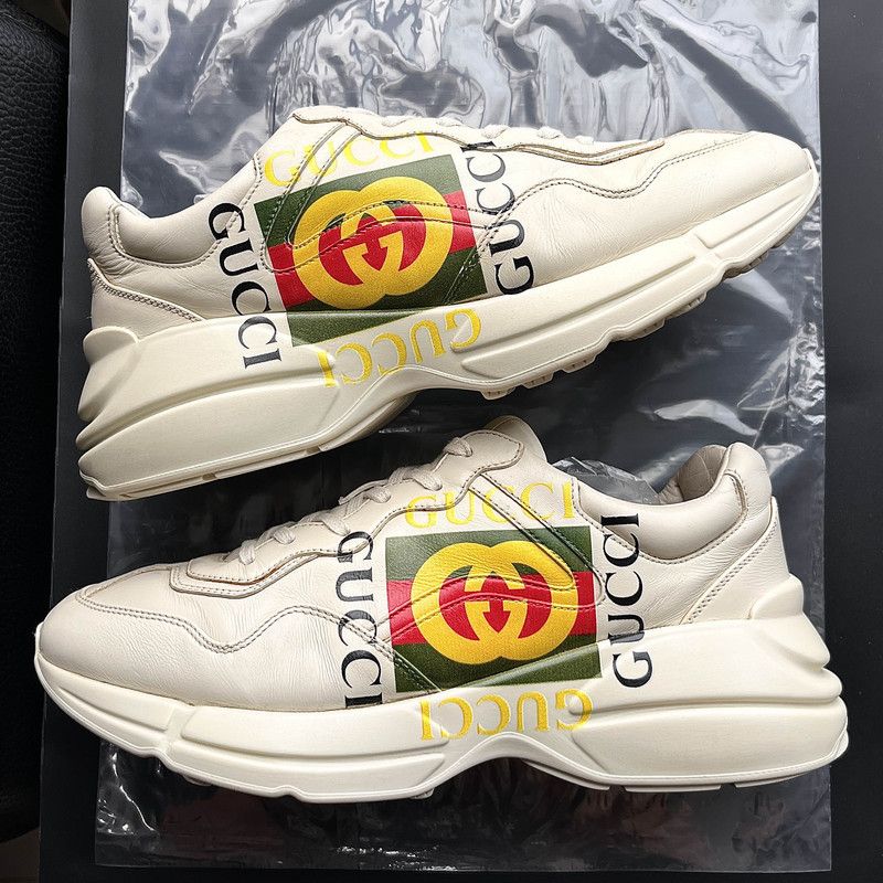 Gucci Gucci Rhyton Logo Cream Dad Sneakers 0079 Size US 10.5 / EU 43-44 - 7 Thumbnail