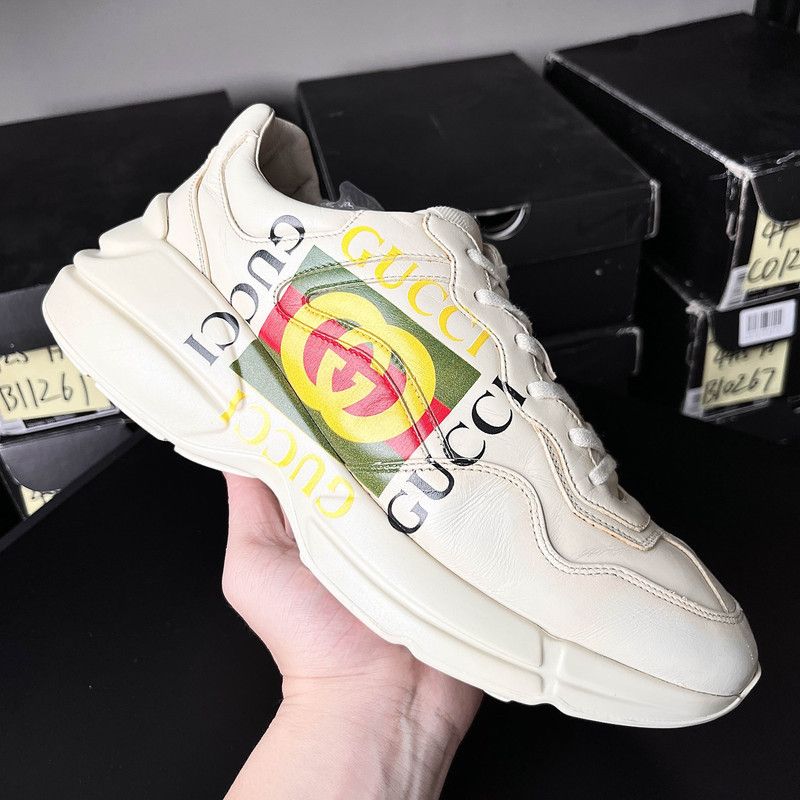 Gucci Gucci Rhyton Logo Cream Dad Sneakers 0079 Size US 10.5 / EU 43-44 - 6 Thumbnail