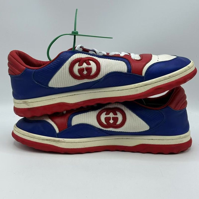 Gucci Gucci MAC80 Casual Low-Top Sneakers Blue Red 0079 Size US 8 / EU 41 - 7 Thumbnail