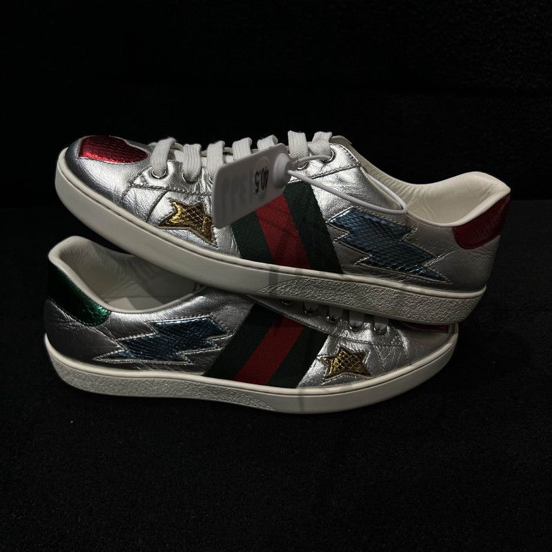 Gucci Gucci Silver Casual Sneakers with Heart Design 0079 Size US 8.5 / EU 41-42 - 6 Thumbnail