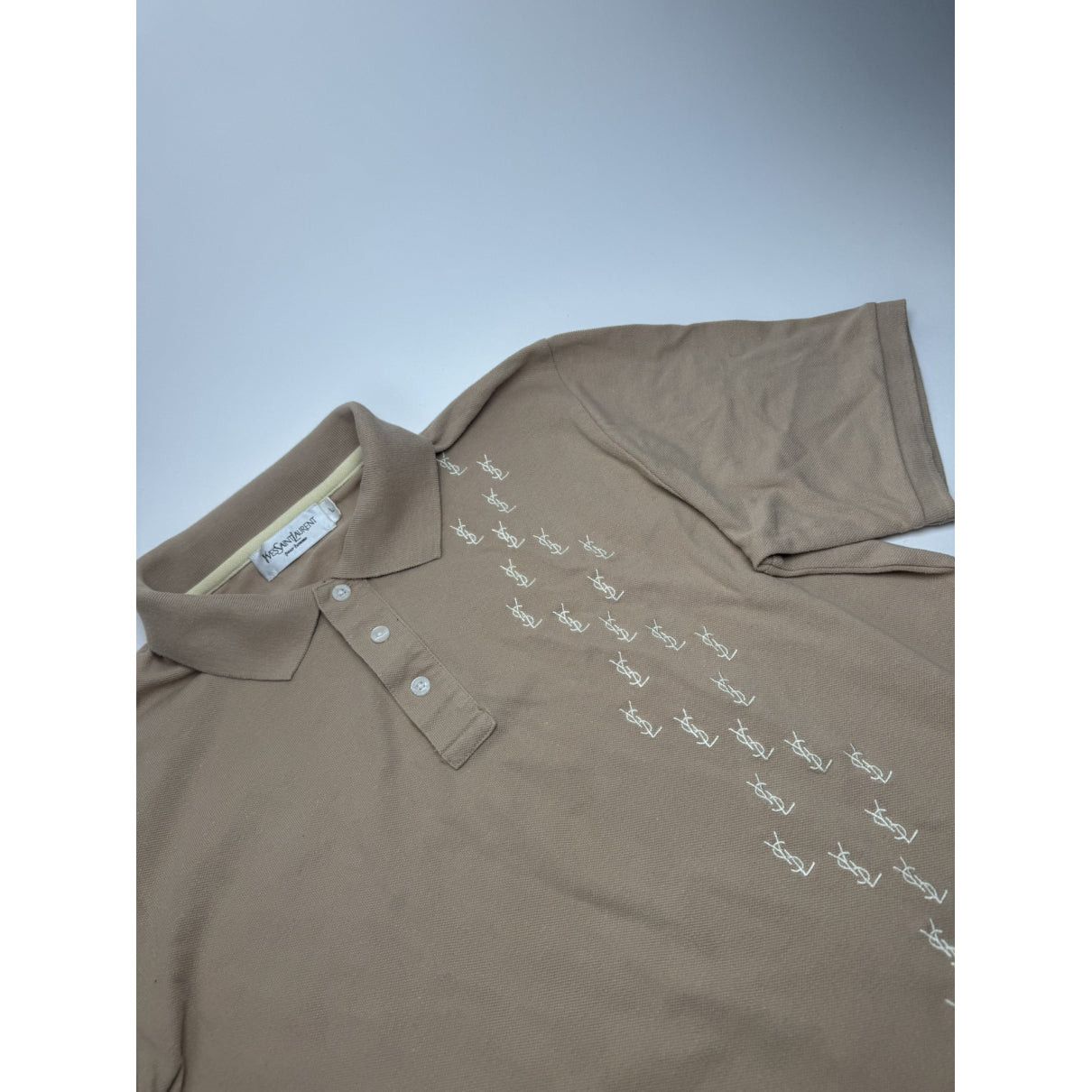 Yves Saint Laurent Grey Cotton Polo Shirt Size L / US 10 / IT 46 - 4 Thumbnail