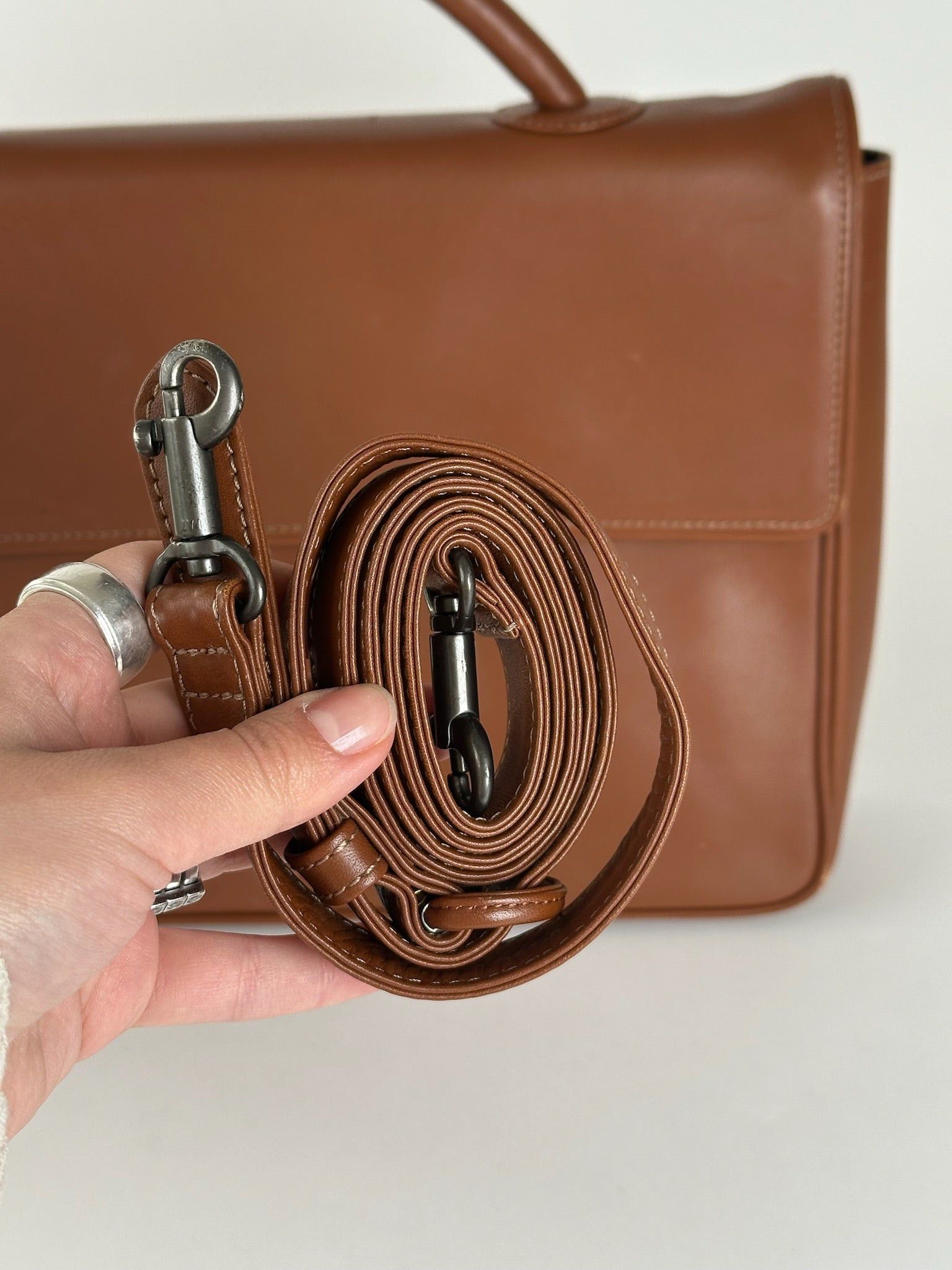 Issey Miyake Vintage 2way leather bag brown Size ONE SIZE - 3 Thumbnail