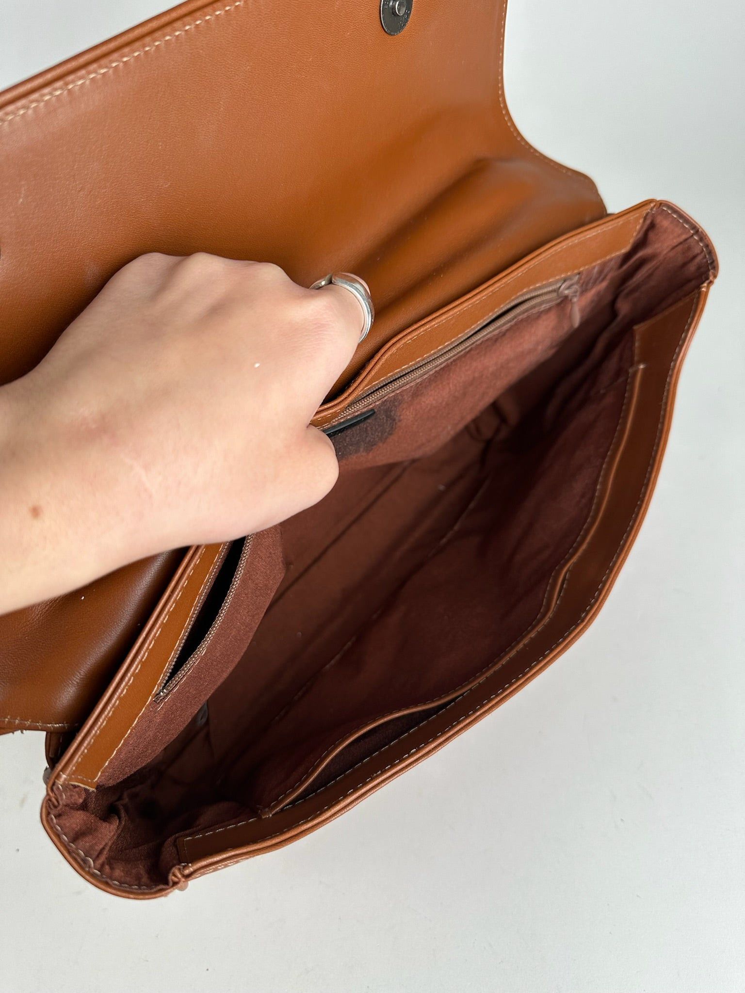 Issey Miyake Vintage 2way leather bag brown Size ONE SIZE - 5 Thumbnail