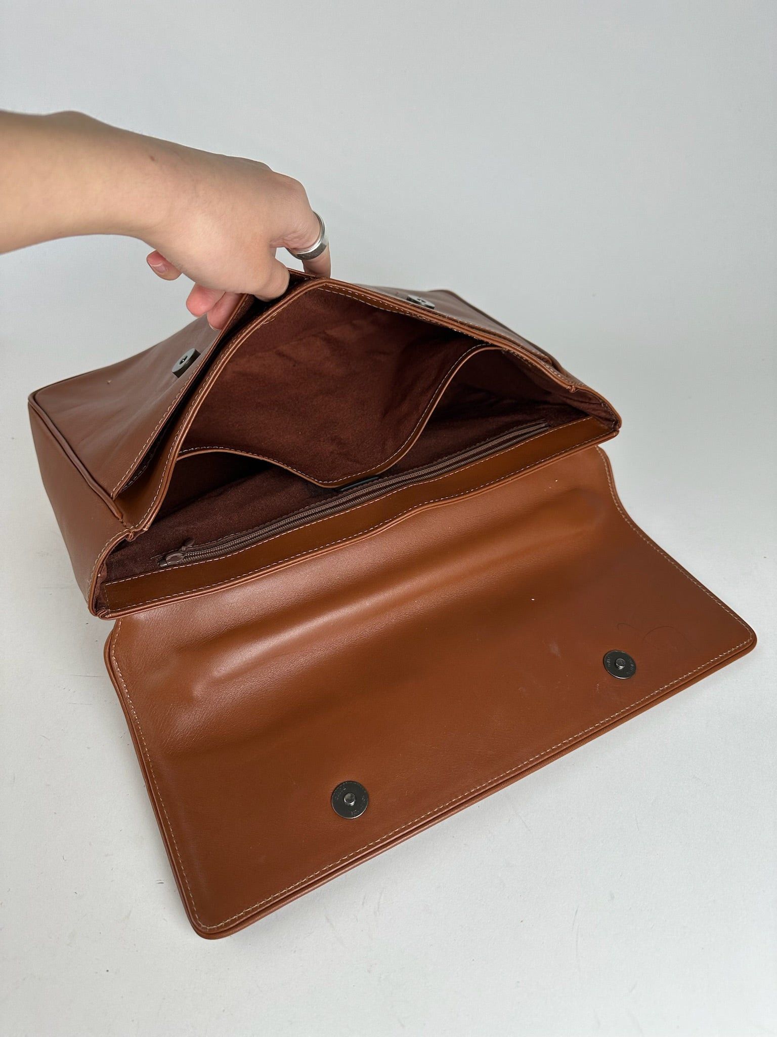 Issey Miyake Vintage 2way leather bag brown Size ONE SIZE - 7 Thumbnail