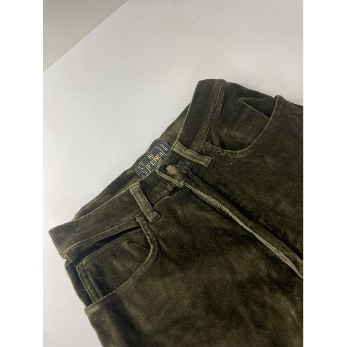 Fendi Khaki Suede Trouser Size 27" / US 4 / IT 40 - 3 Thumbnail