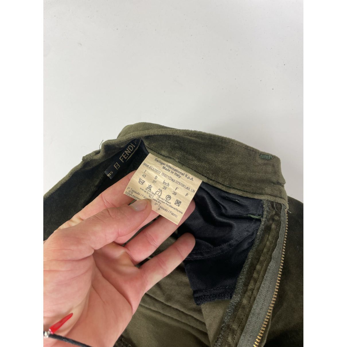 Fendi Khaki Suede Trouser Size 27" / US 4 / IT 40 - 4 Thumbnail