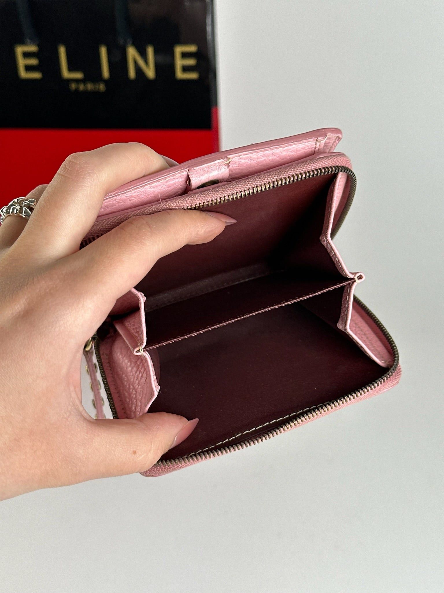 Celine Vintage Paris Leather wallet pink Size ONE SIZE - 13 Thumbnail