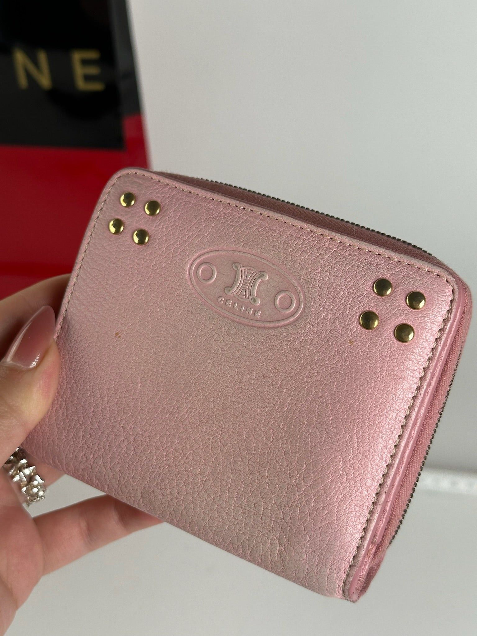 Celine Vintage Paris Leather wallet pink Size ONE SIZE - 3 Thumbnail