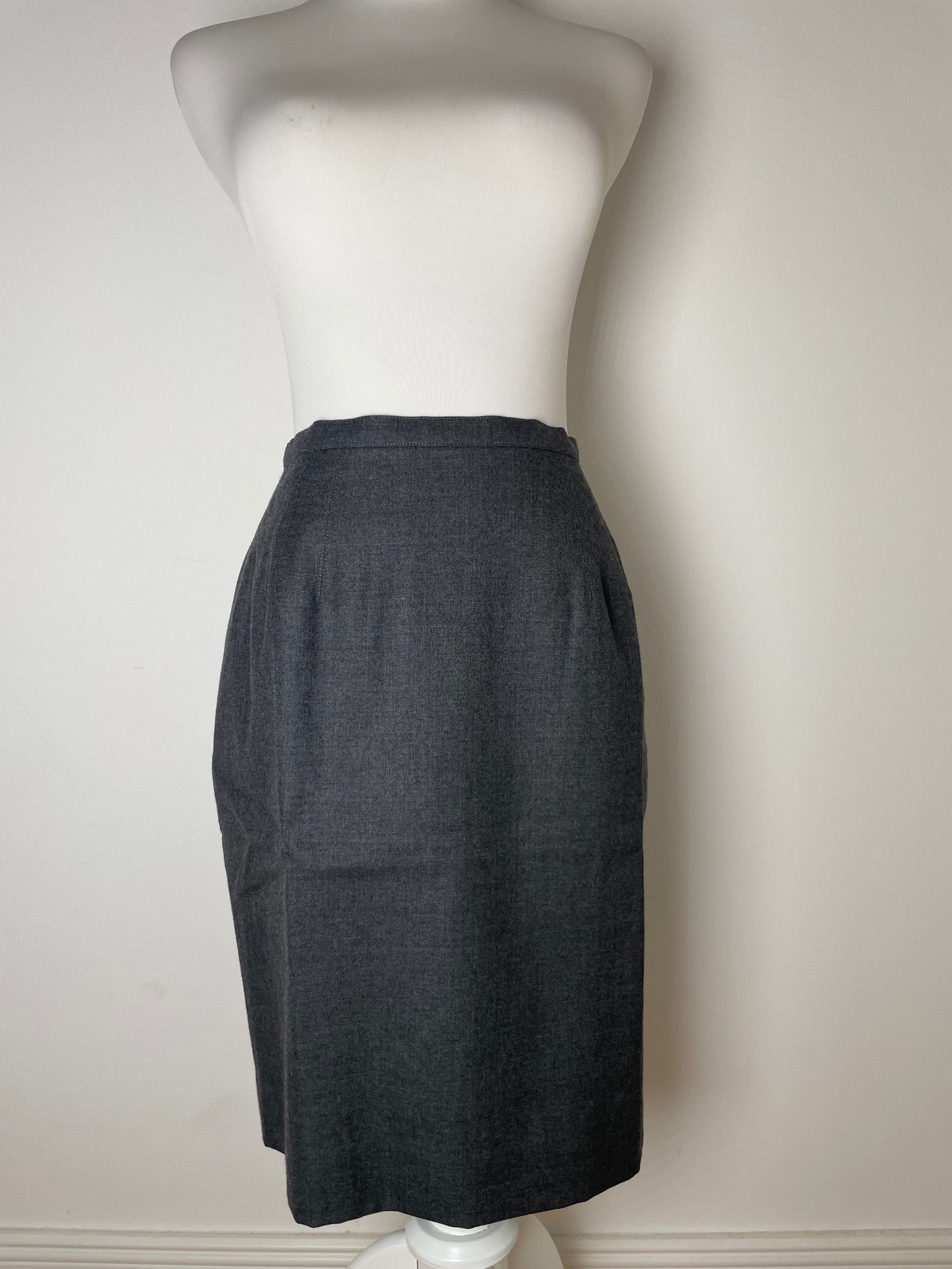 Dior Vintage Wool Skirt Grey 38/M Size 30" / US 8 / IT 44 - 11 Thumbnail