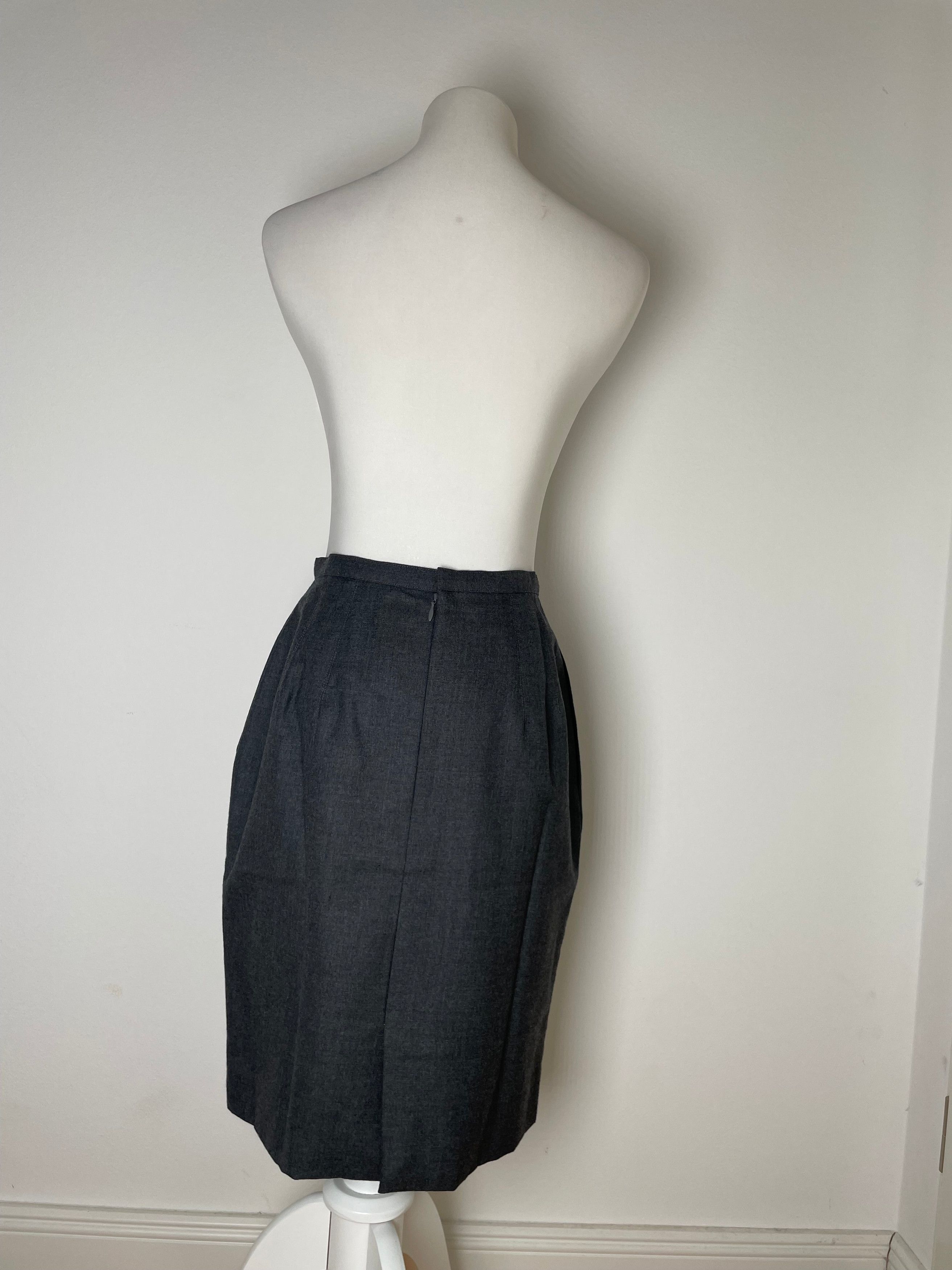 Dior Vintage Wool Skirt Grey 38/M Size 30" / US 8 / IT 44 - 3 Thumbnail