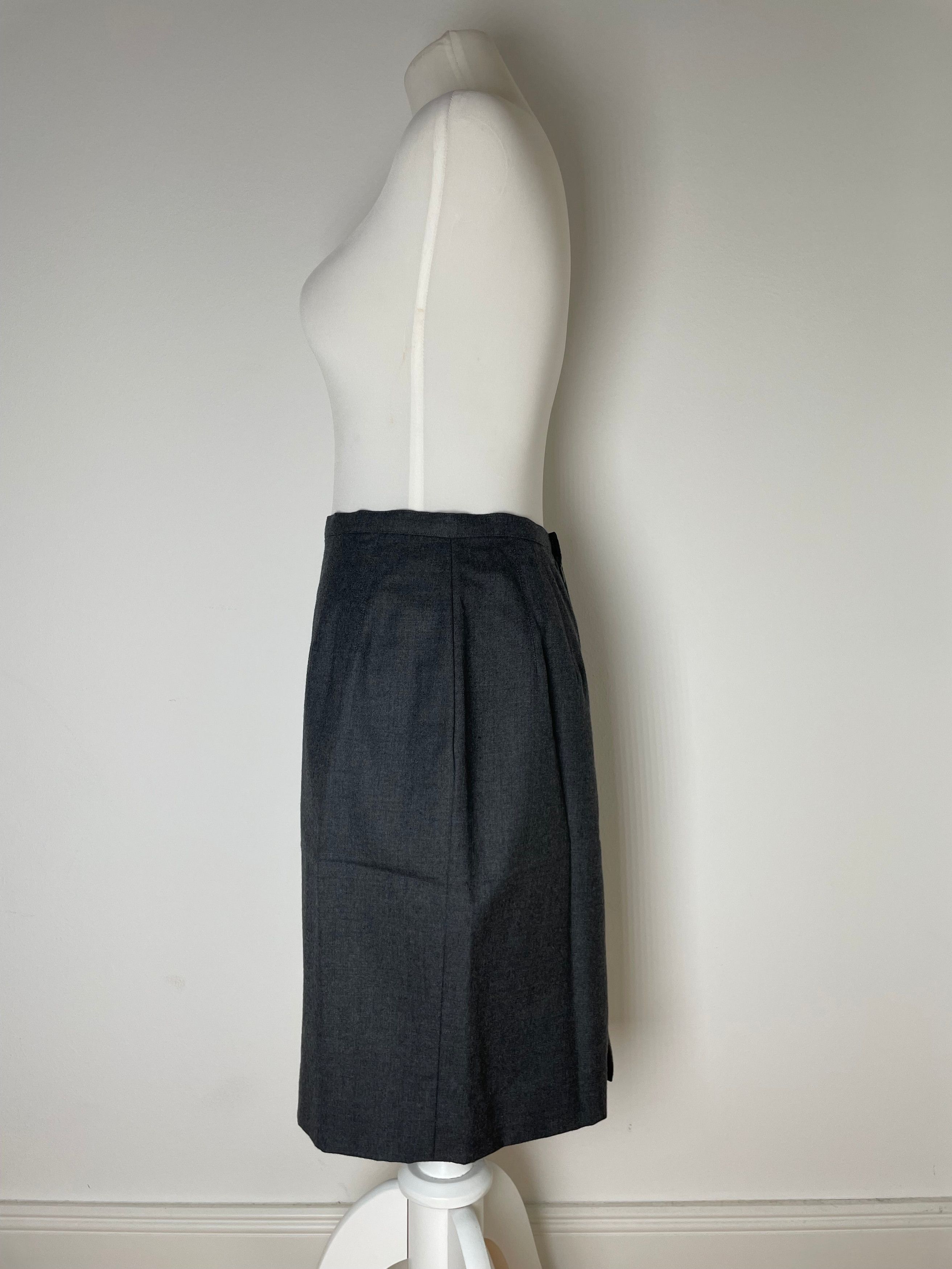 Dior Vintage Wool Skirt Grey 38/M Size 30" / US 8 / IT 44 - 2 Thumbnail