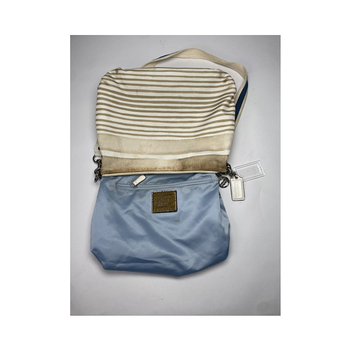 Coach Signature Sufflette White Cotton Handbag Size ONE SIZE - 2 Thumbnail