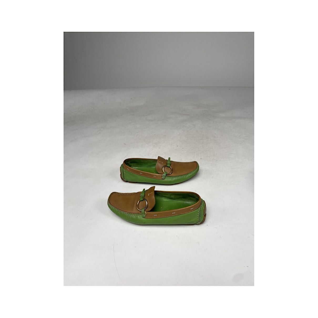 Prada Monolith Green Leather Flat Size US 5 / IT 35 - 3 Thumbnail