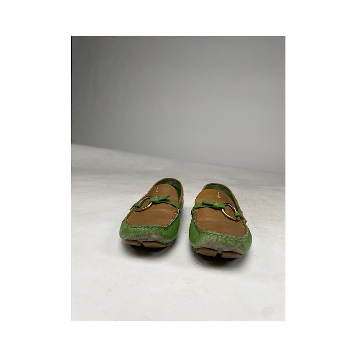 Prada Monolith Green Leather Flat Size US 5 / IT 35 - 4 Thumbnail