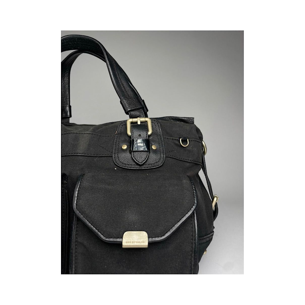 Chloe Chloé Aurore Black Cotton Handbag Size ONE SIZE - 4 Thumbnail