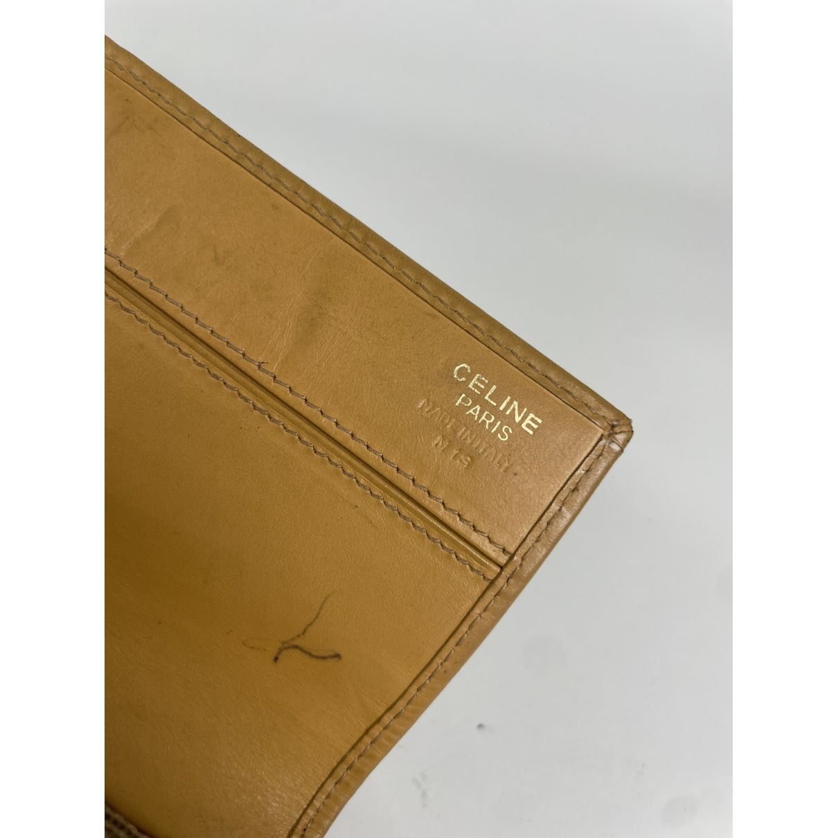 Celine Triomphe Vintage Beige Leather Wallet Size ONE SIZE - 4 Thumbnail