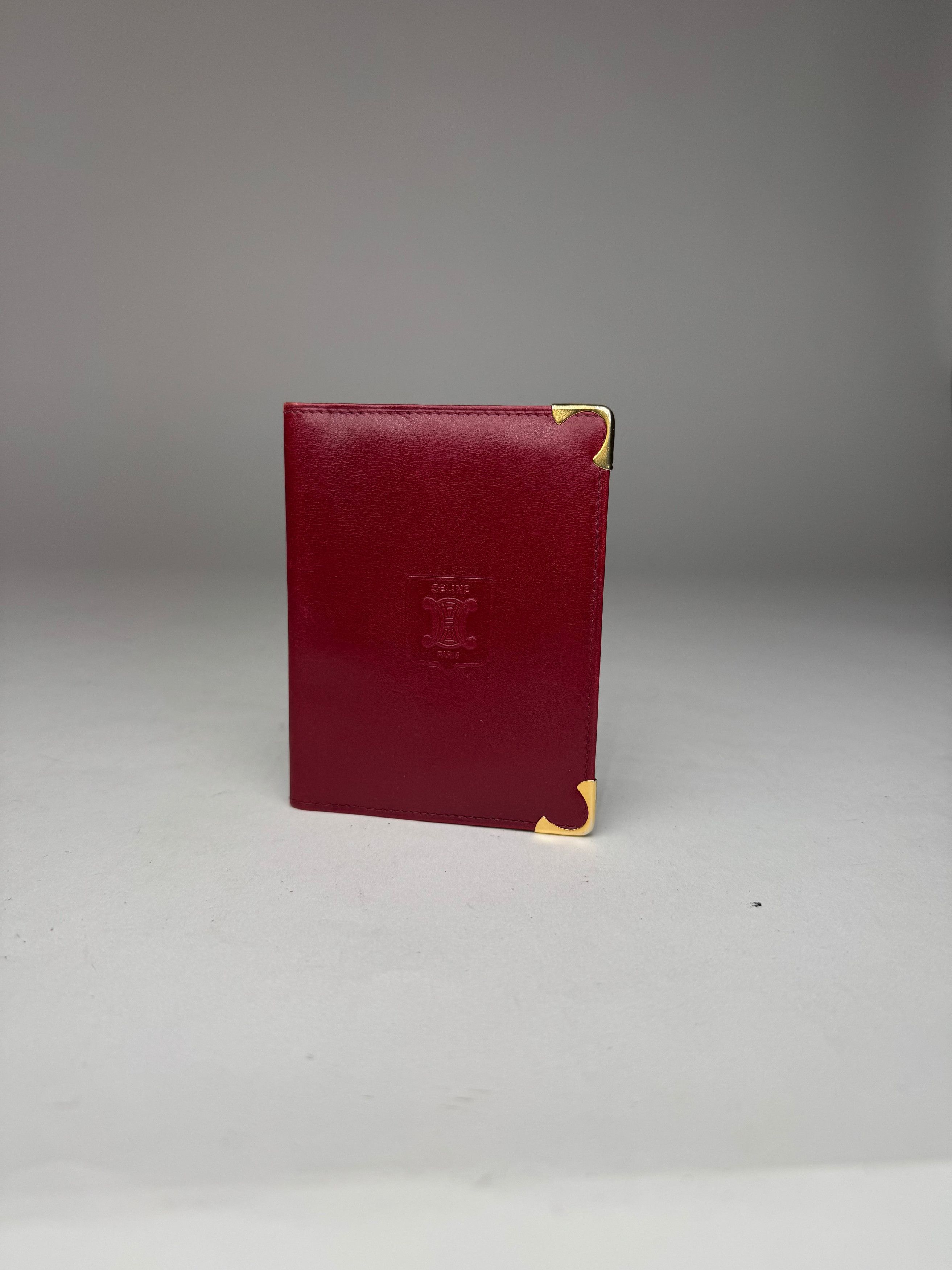 Celine Vintage Paris Leather Card Holder Dark Red Size ONE SIZE - 2 Thumbnail