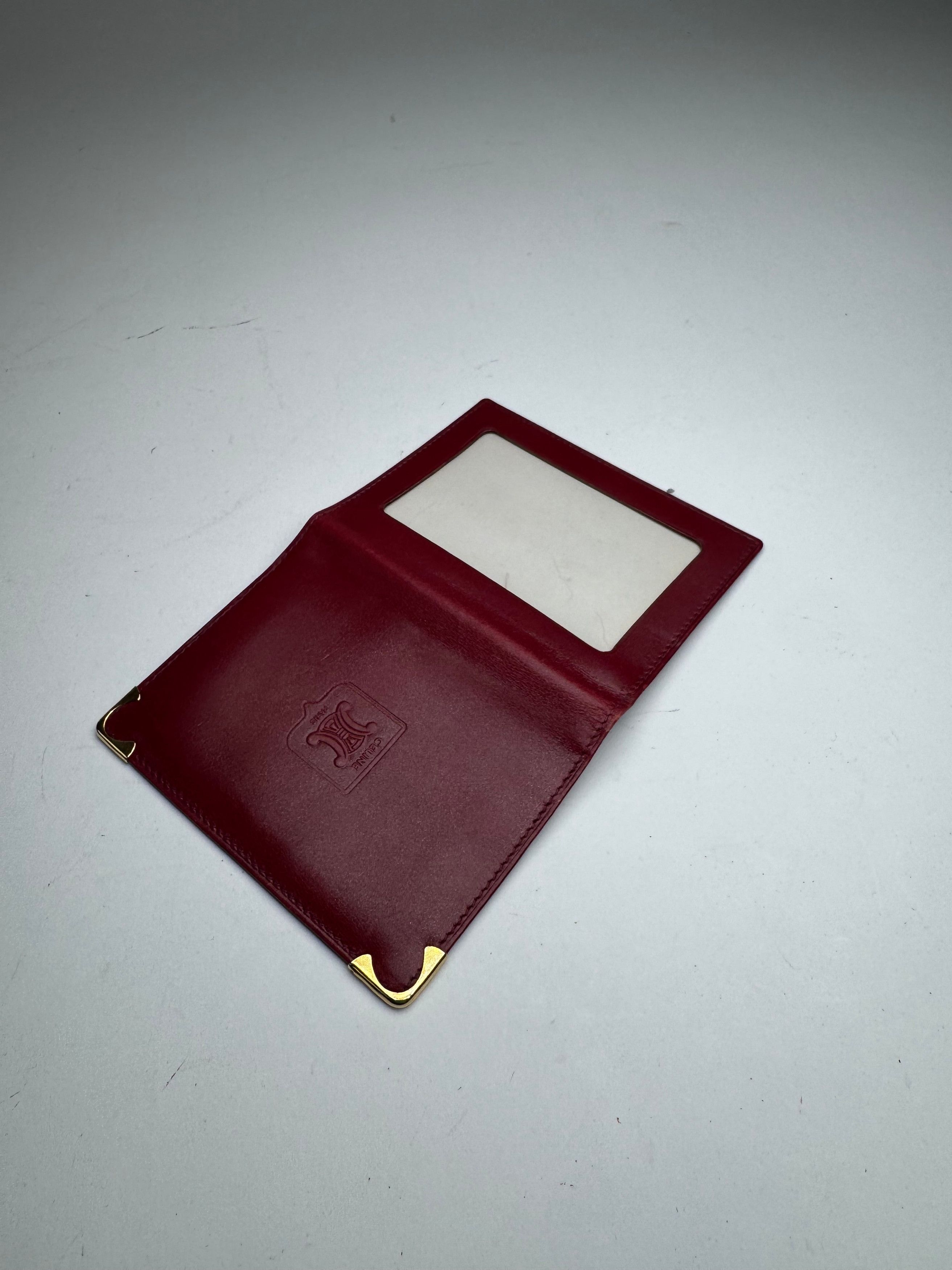 Celine Vintage Paris Leather Card Holder Dark Red Size ONE SIZE - 7 Thumbnail