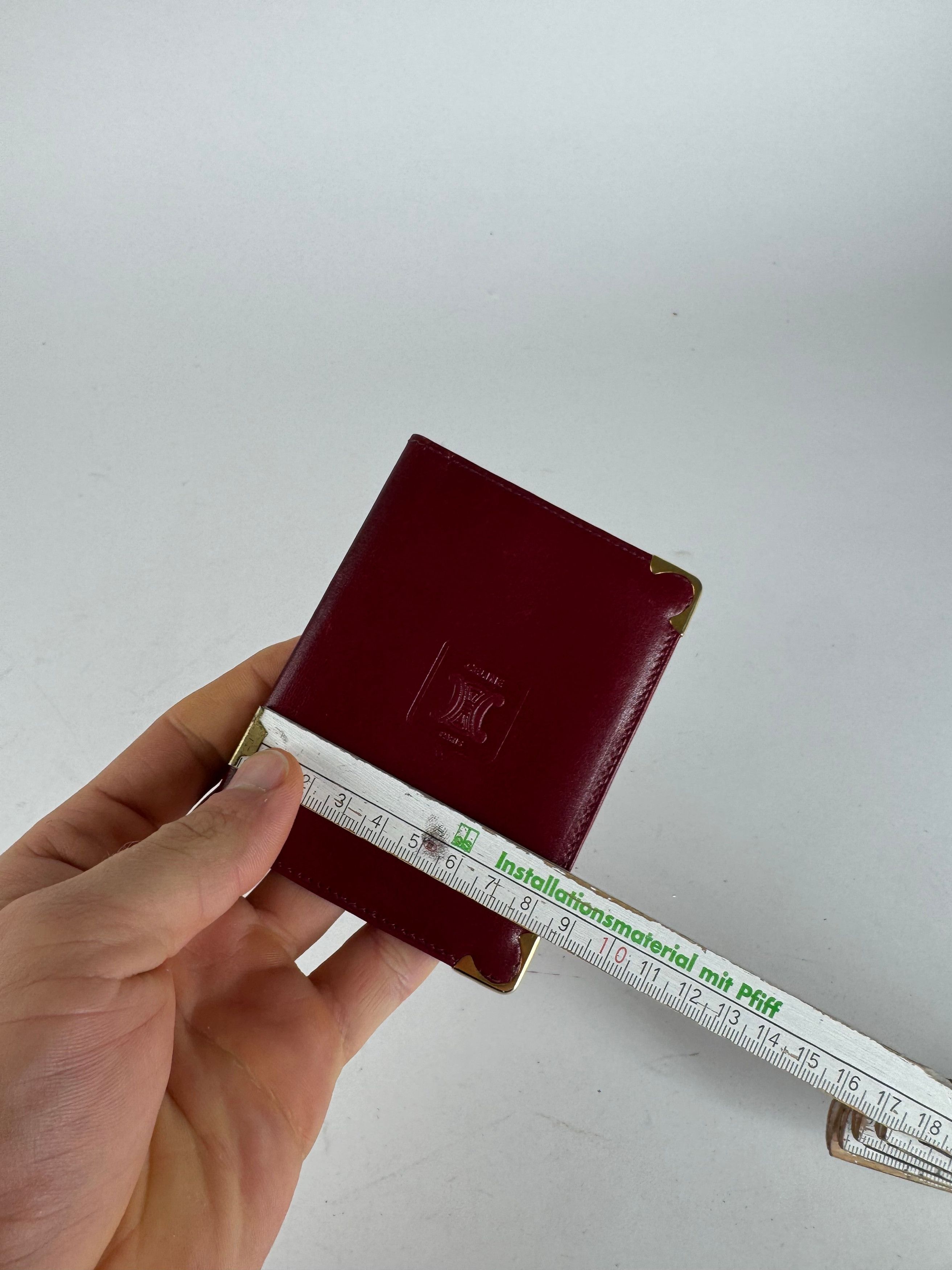 Celine Vintage Paris Leather Card Holder Dark Red Size ONE SIZE - 9 Thumbnail