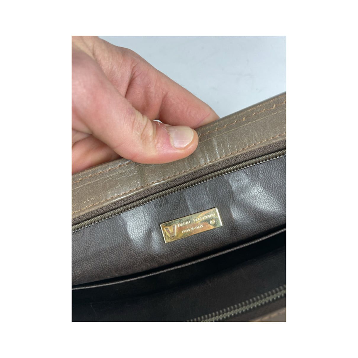 Mario Valentino Brown Leather Clutch Bag Size ONE SIZE - 3 Thumbnail