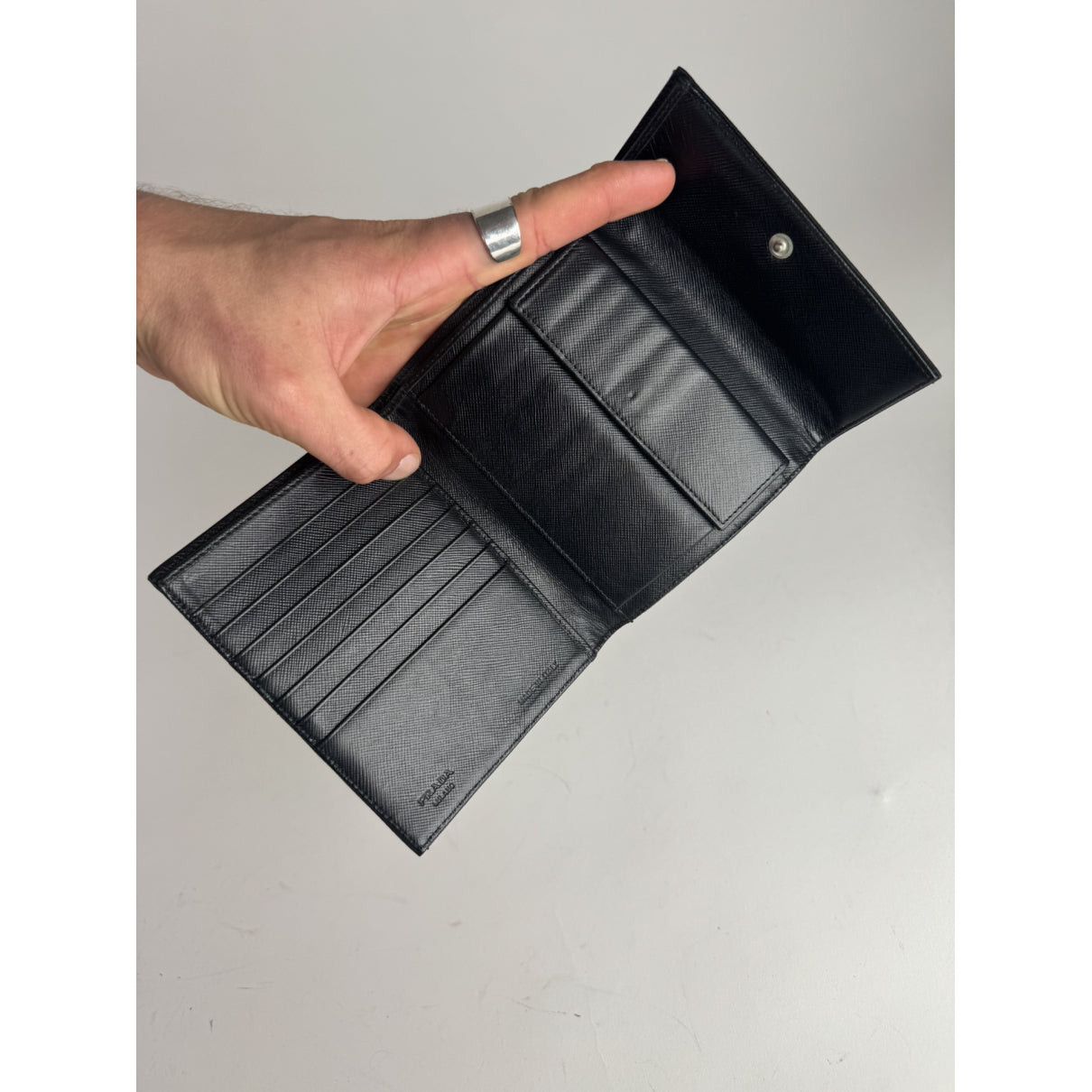 Prada Tessuto Black Leather Wallet Size ONE SIZE - 4 Thumbnail