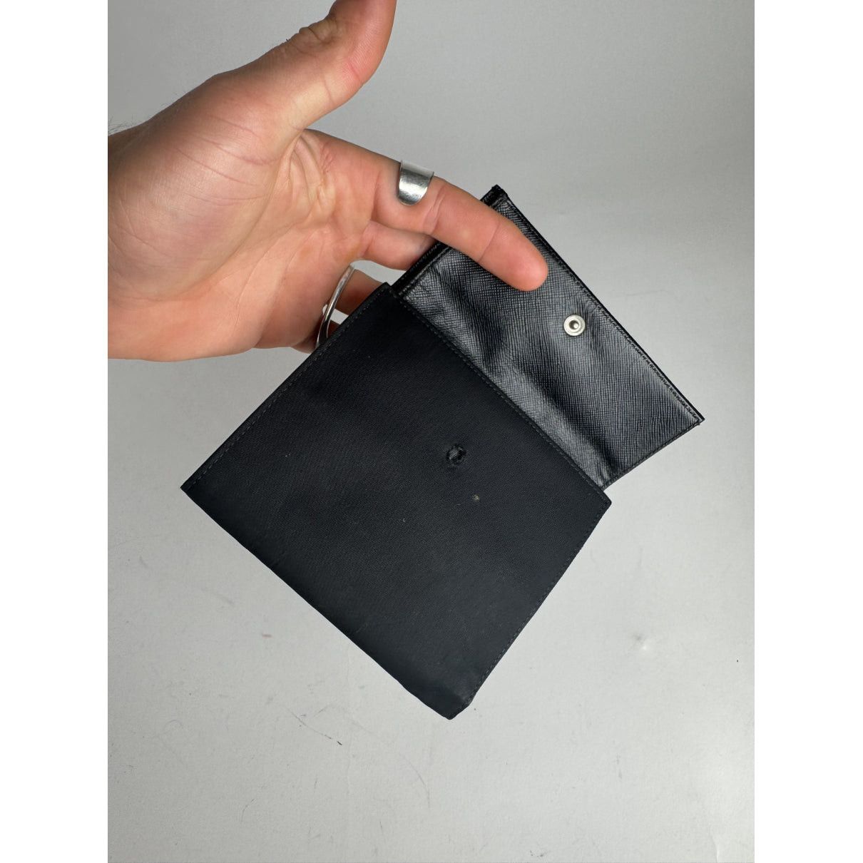 Prada Tessuto Black Leather Wallet Size ONE SIZE - 3 Thumbnail
