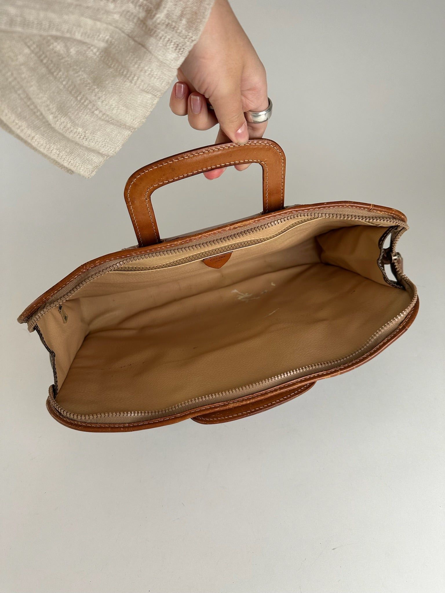 Celine Vintage Monogram leather Suitcase brown Size ONE SIZE - 3 Thumbnail