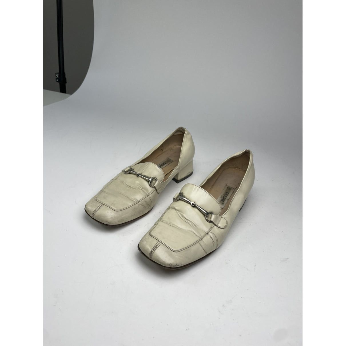 Celine Triomphe White Leather Flat Size US 6 / IT 36 - 4 Thumbnail