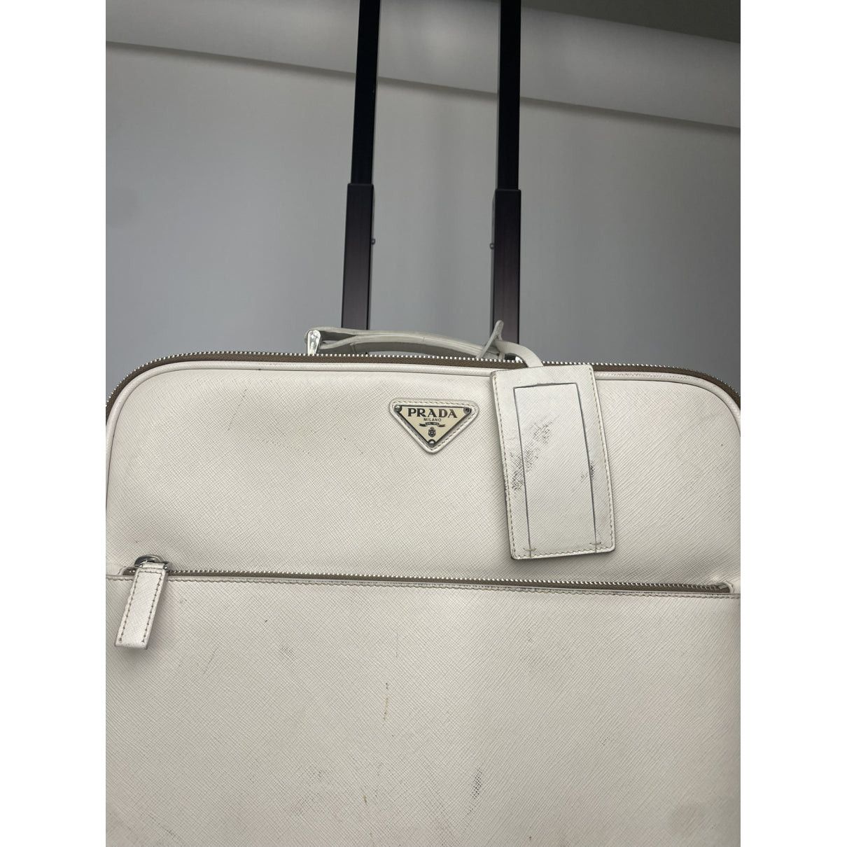 Prada White Leather Travel Bag Size ONE SIZE - 3 Thumbnail