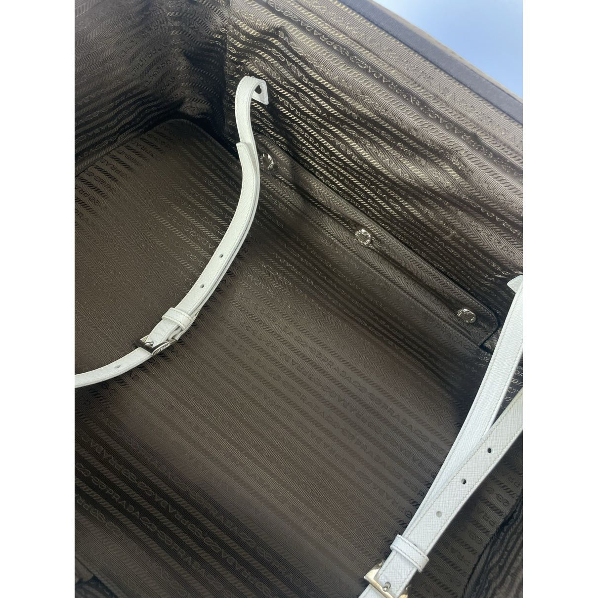 Prada White Leather Travel Bag Size ONE SIZE - 5 Thumbnail