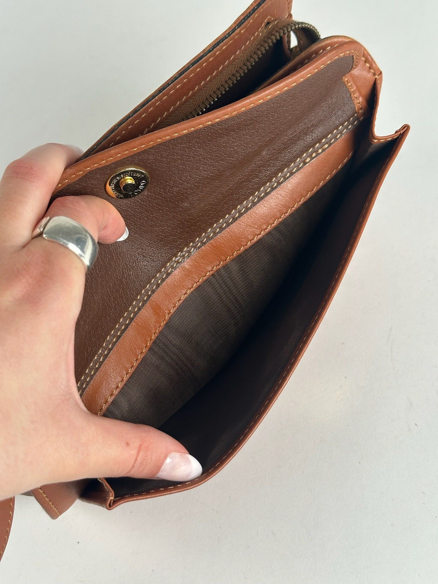 Celine Vintage Paris leather clutch brown Size ONE SIZE - 6 Thumbnail