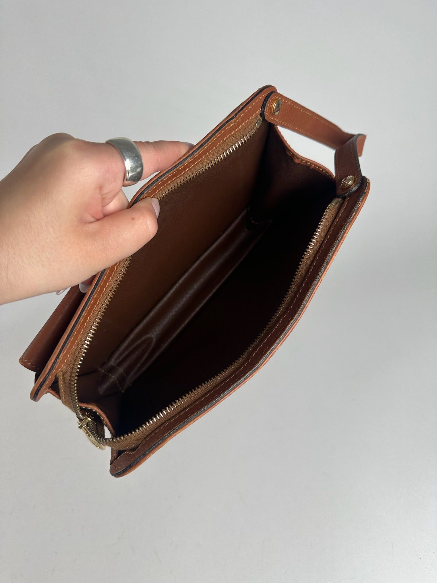 Celine Vintage Paris leather clutch brown Size ONE SIZE - 8 Thumbnail