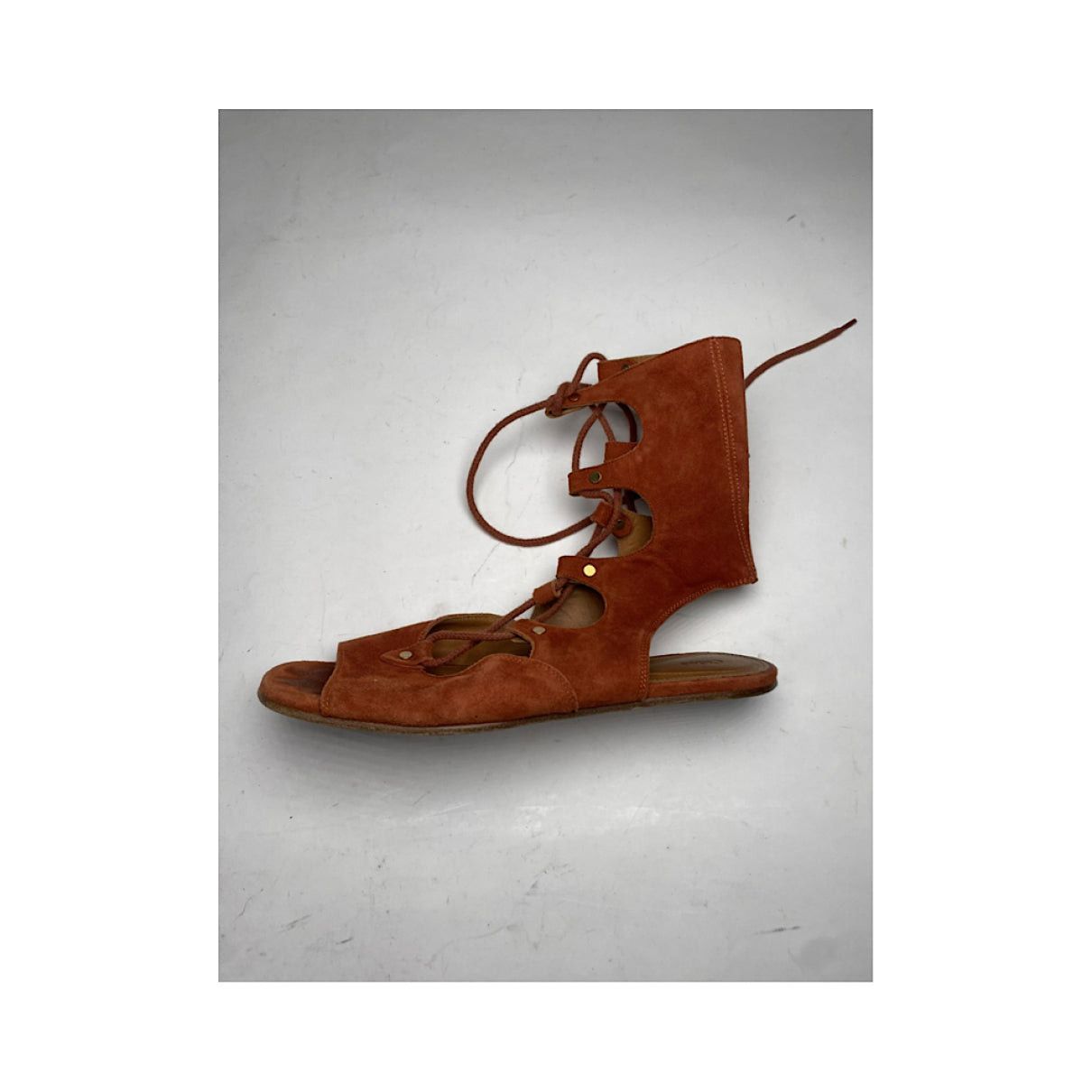 Chloe Chloé Victoria Orange Leather Sandal Size US 5 / IT 35 - 3 Thumbnail